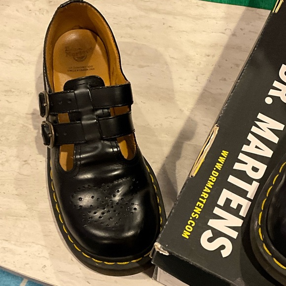 Dr. Martens Black Leather Buckle Shoes - Picture 2 of 10